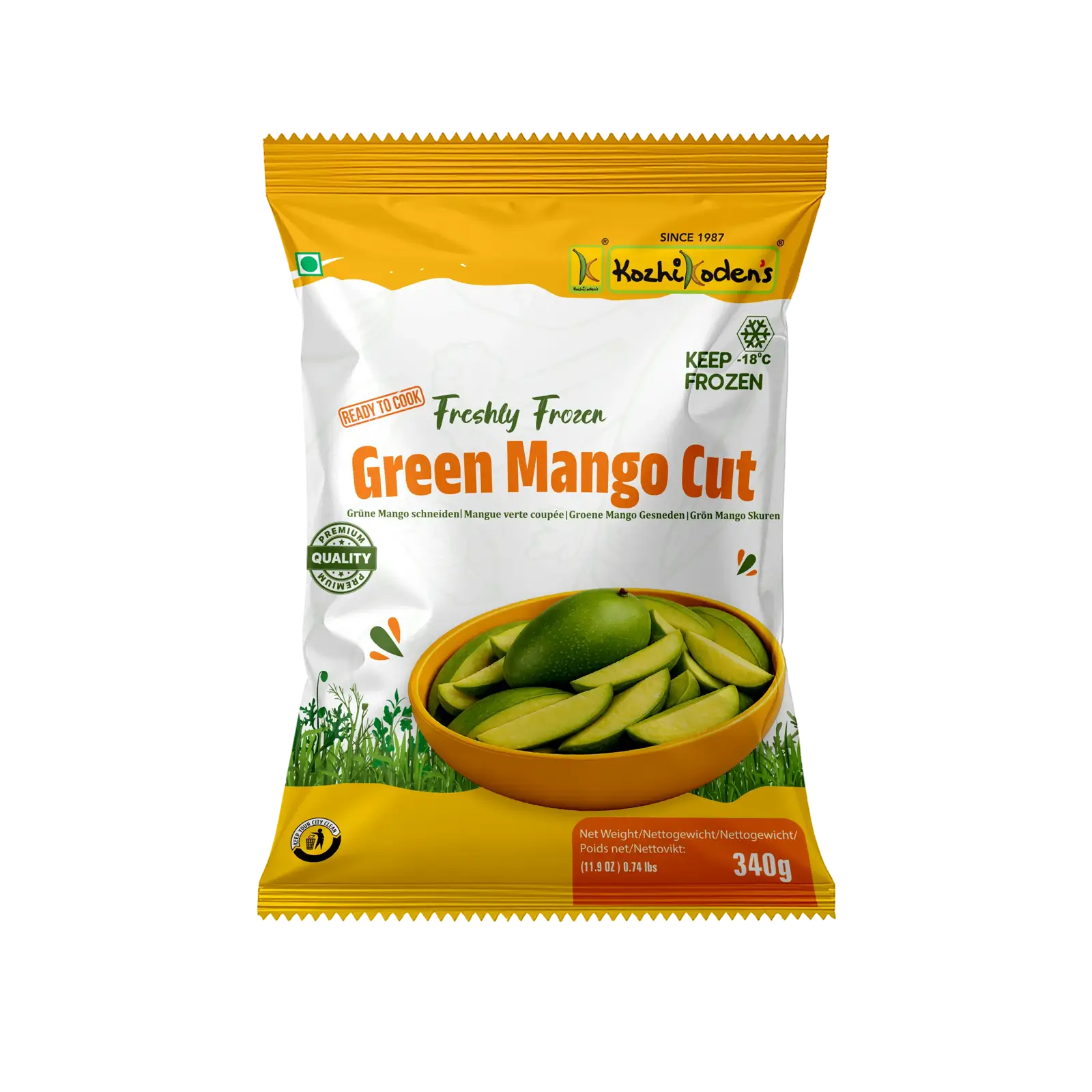 Green mango cut